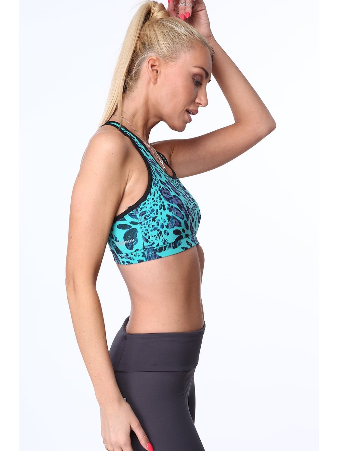 Mintfarbenes Sporttop mit Leopardenmuster MR15498 – Online-Shop – Boutique